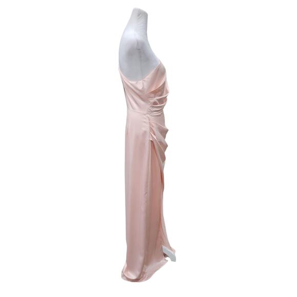 NEW Lulus Dreaming of Elegance Pink Satin One-Shoulder Maxi Dress - Size M - Picture 11 of 16